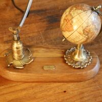 Création lampe Art Déco bronze, laiton, globe terrestre – Image 3