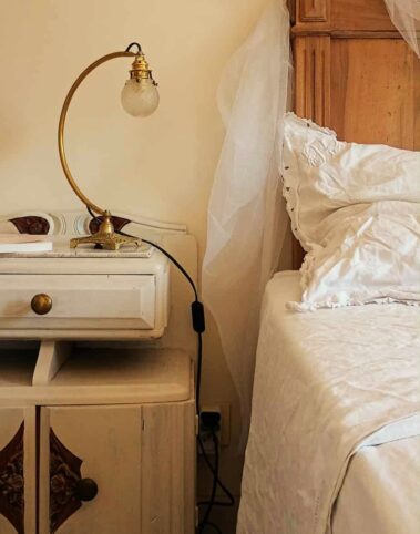 Lampe Art Nouveau bronze et laiton