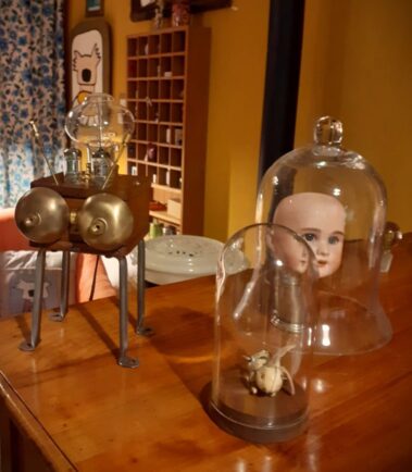 Lampe steampunk martien