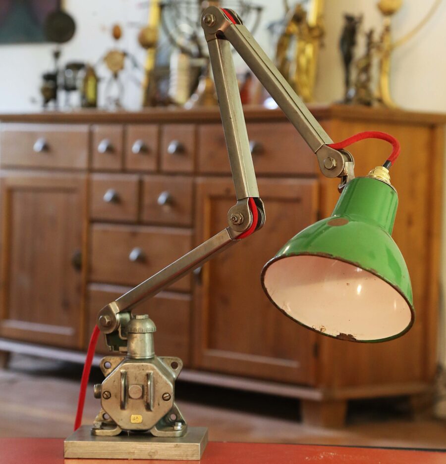 Grande lampe de bureau métal articulée atelier industriel – Image 3