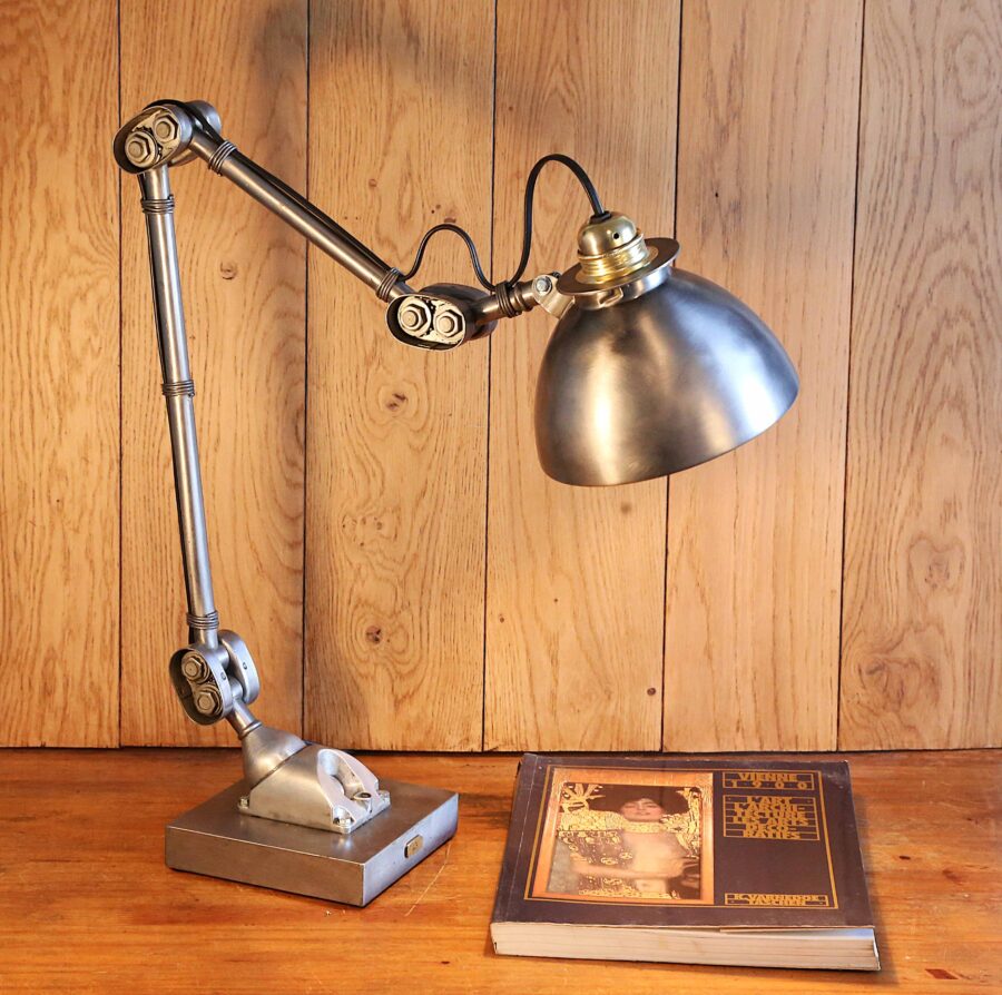 Grande lampe de bureau métal articulée atelier industriel – Image 4