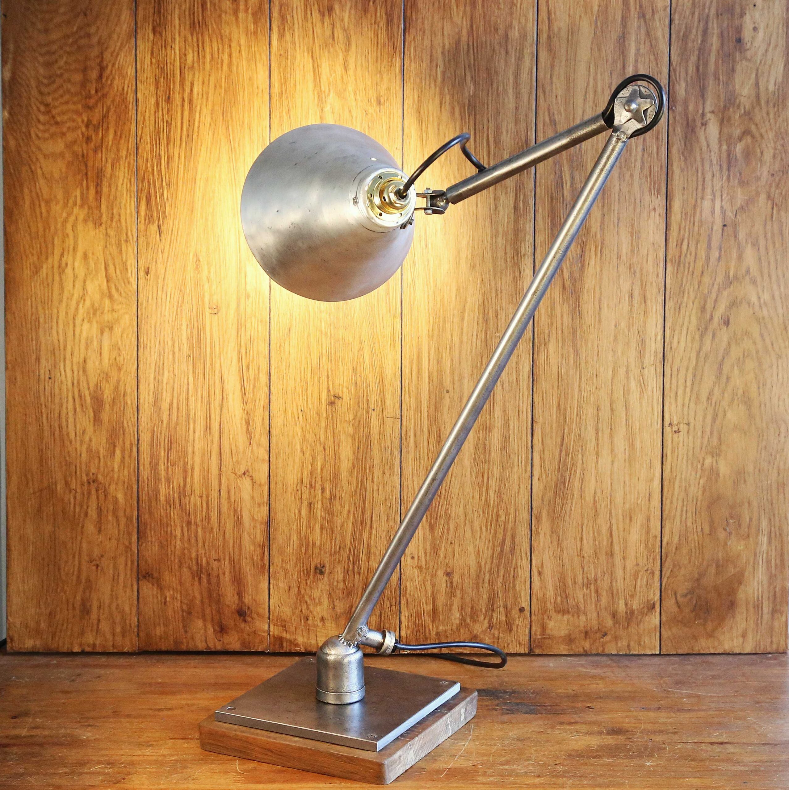 Grande lampe de bureau métal articulée atelier industriel – Image 8