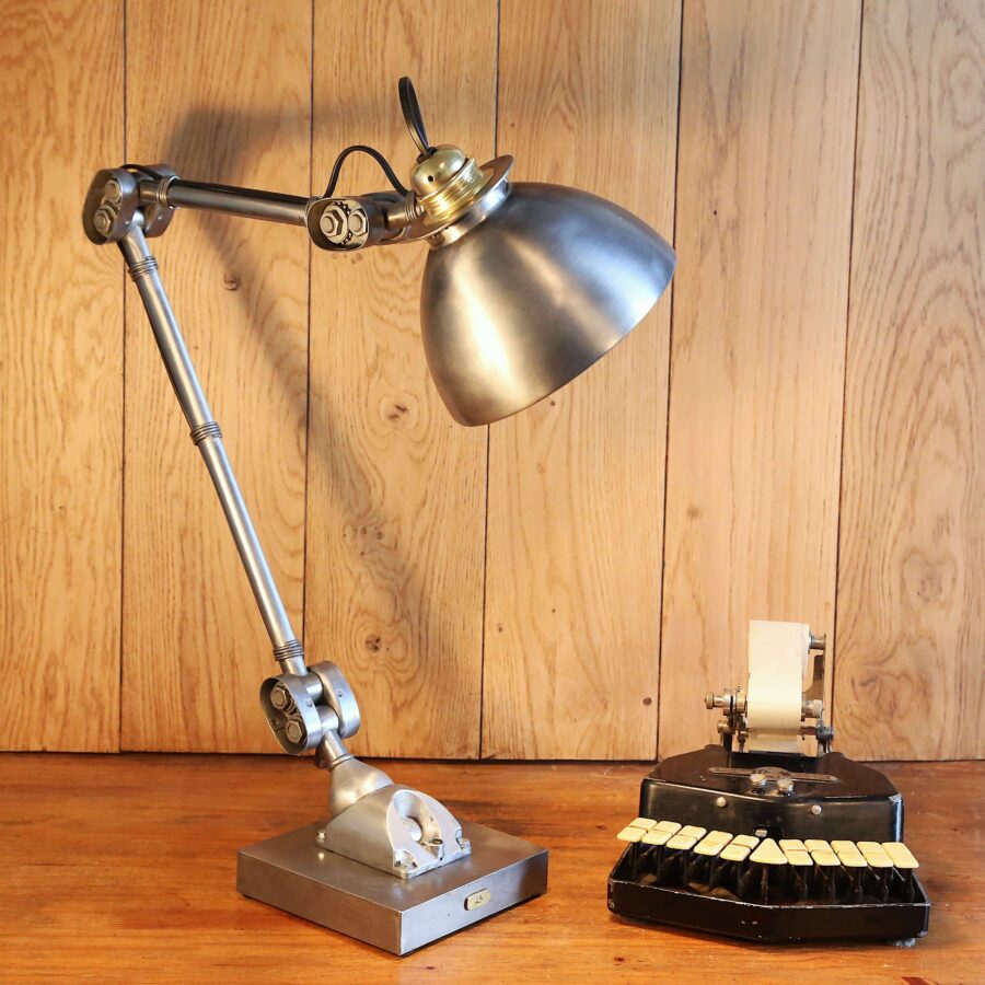 Grande lampe de bureau métal articulée atelier industriel