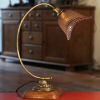 Lampe à poser Art Nouveau laiton tulipe fleur