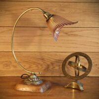 Lampe à poser Art Nouveau laiton tulipe fleur