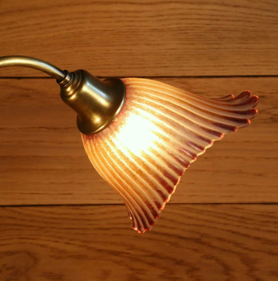 Lampe à poser Art Nouveau laiton tulipe fleur – Image 7