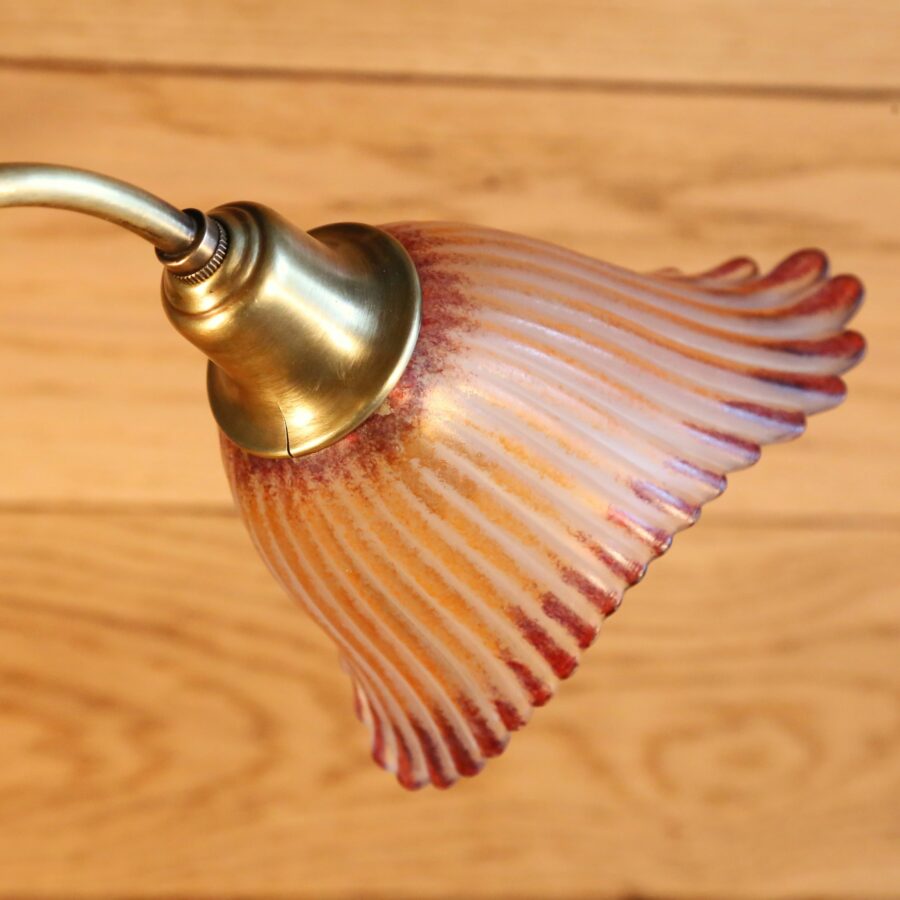 Lampe à poser Art Nouveau laiton tulipe fleur – Image 9