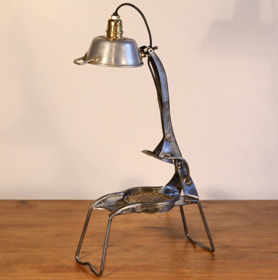 Lampe à poser articulée métal coupe frite vintage – Image 4