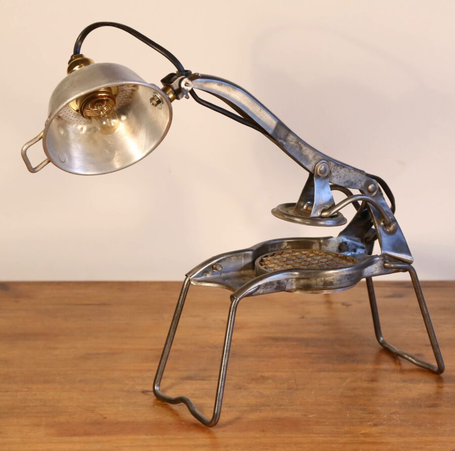 Lampe à poser articulée métal coupe frite vintage – Image 5