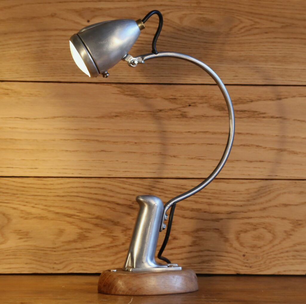 Lampe à poser phare de vélo vintage en métal style Art Déco