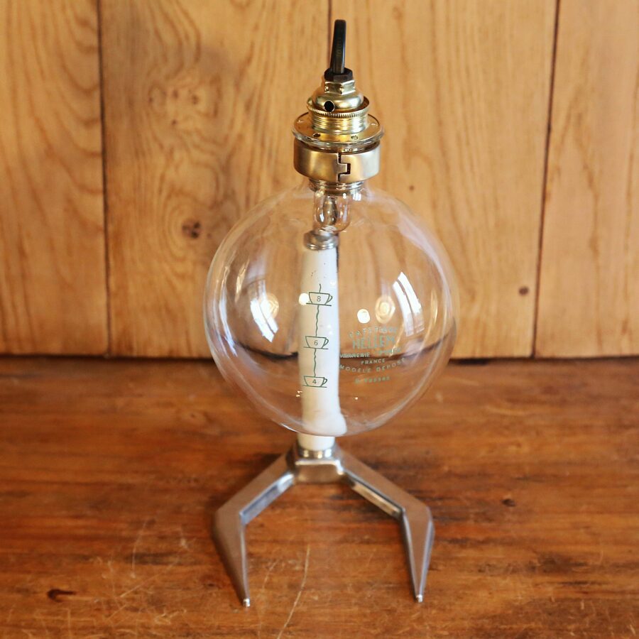 Lampe Art Déco cafetière vintage verre laiton et porcelaine – Image 8