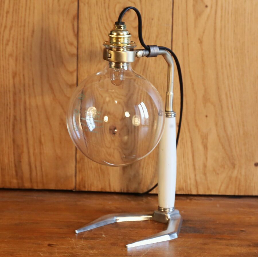 Lampe Art Déco cafetière vintage verre laiton et porcelaine – Image 7