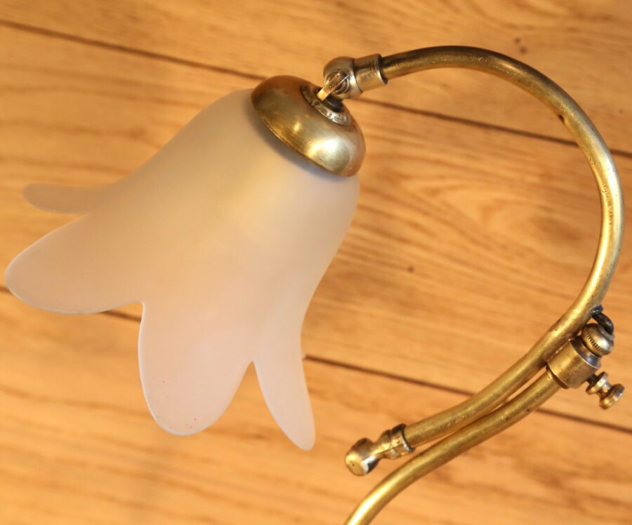 Lampe Art Déco laiton fleur – Image 8