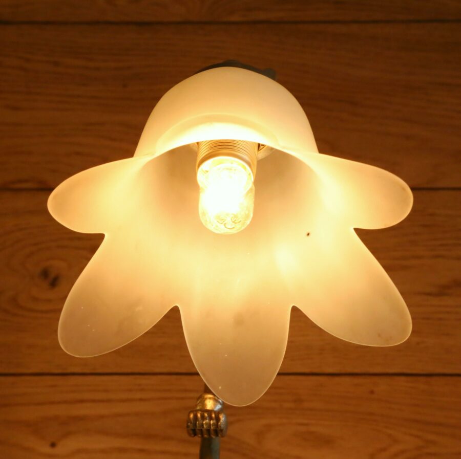 Lampe Art Déco laiton fleur – Image 10
