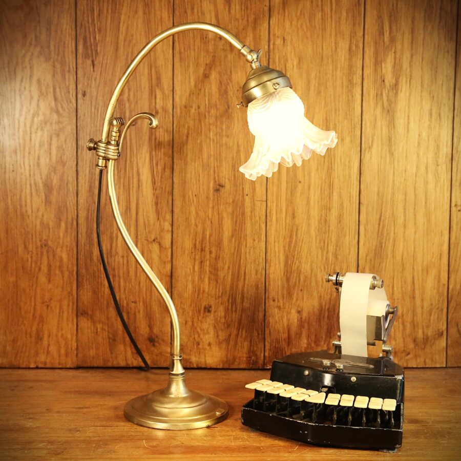 Lampe Art Déco laiton fleur