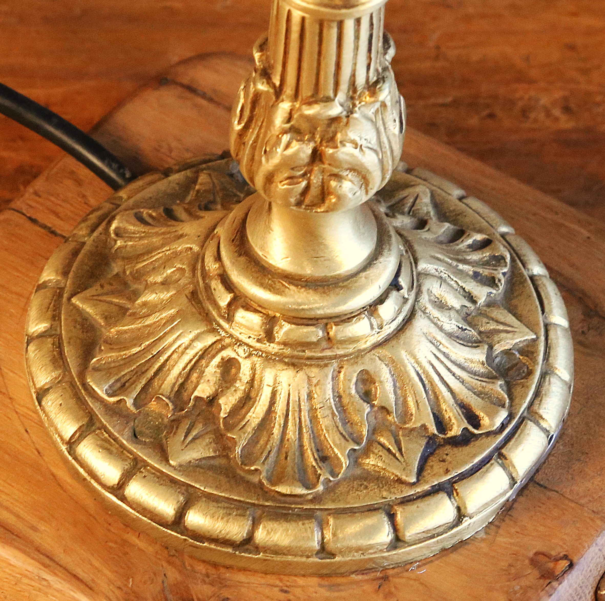Lampe Art Déco laiton tulipe fleur – Image 3