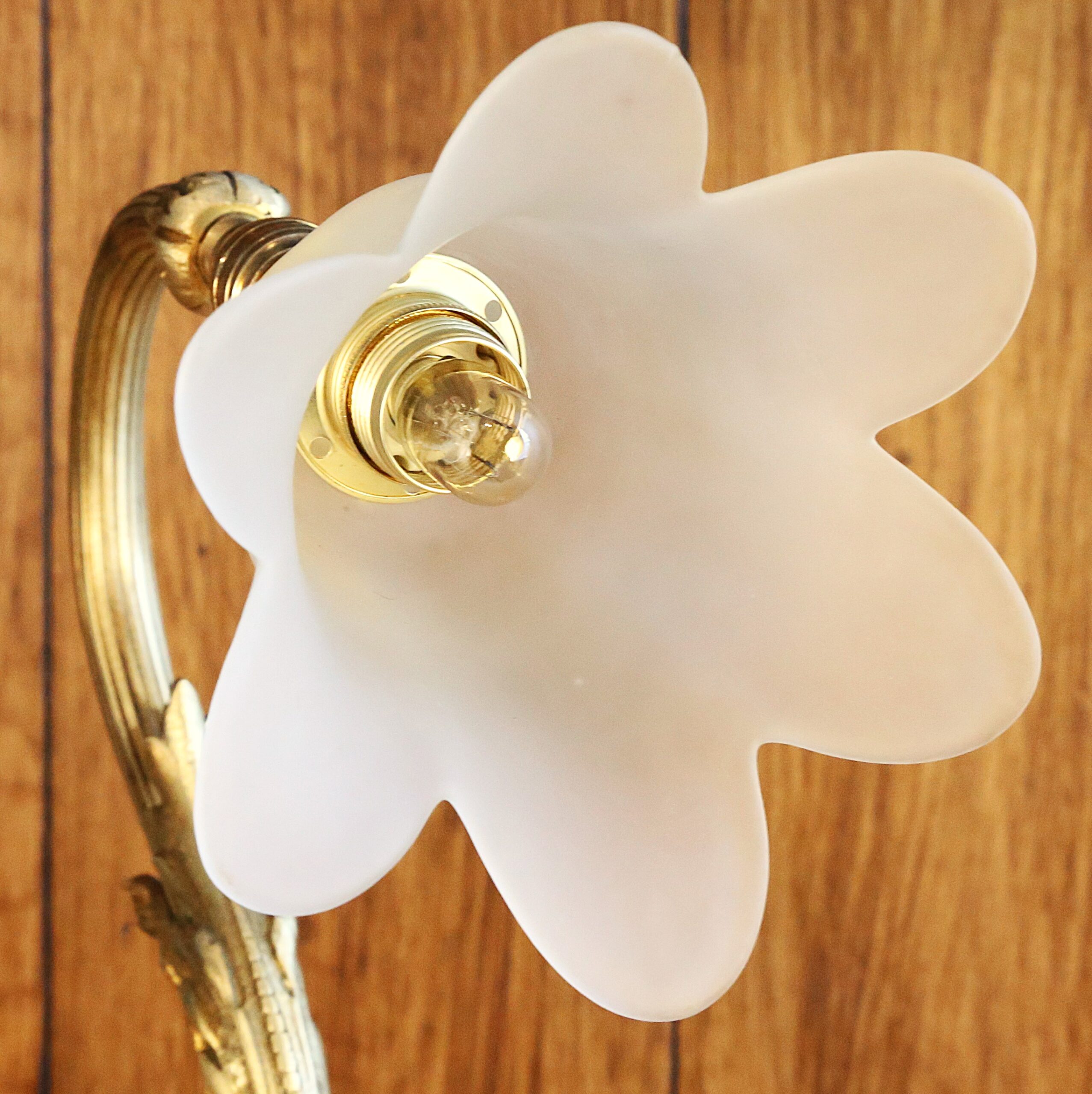 Lampe Art Déco laiton tulipe fleur – Image 10