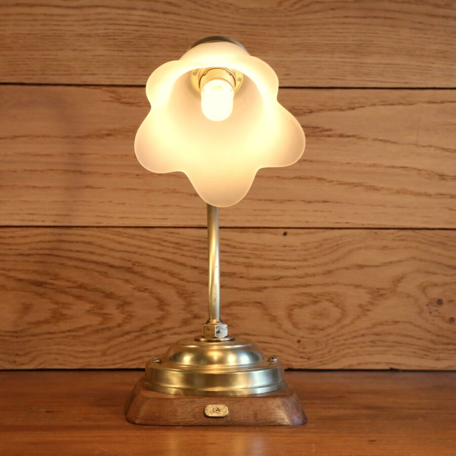 Lampe Art Déco laiton tulipe fleur – Image 7