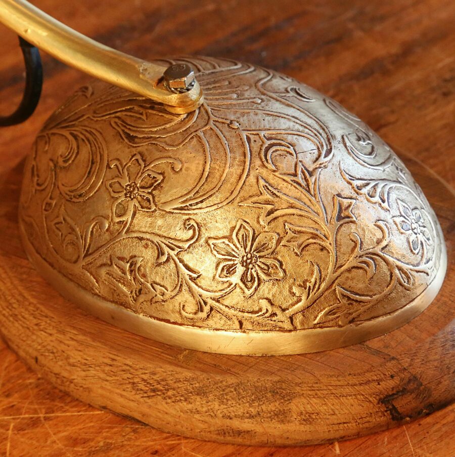 Lampe Art Nouveau laiton et bronze – Image 4