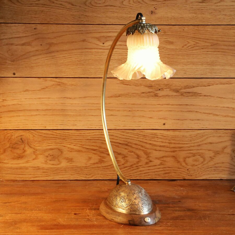 Lampe Art Nouveau laiton et bronze – Image 8