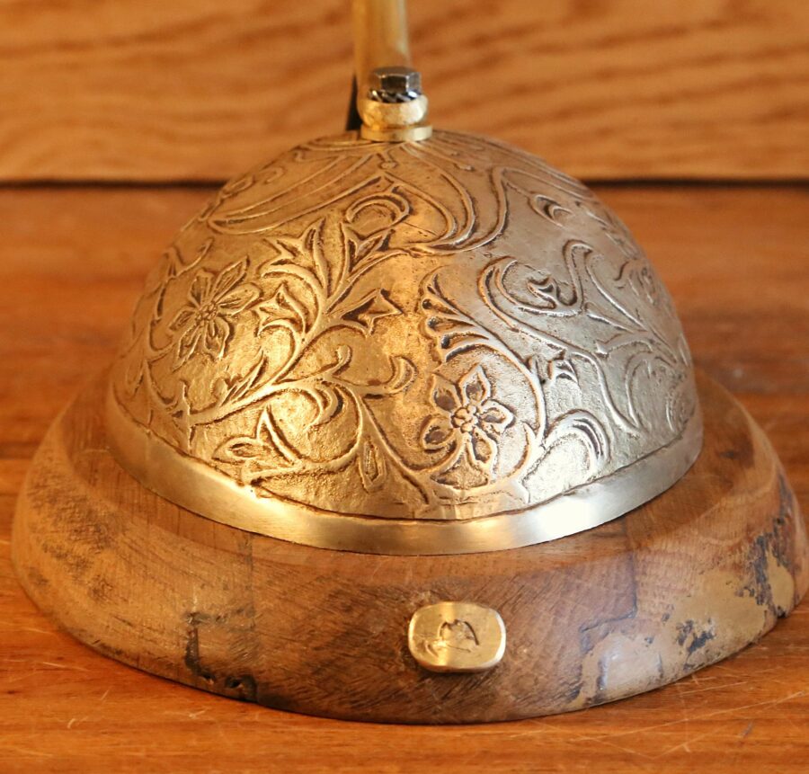 Lampe Art Nouveau laiton et bronze – Image 7