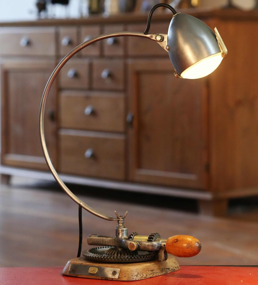 Lampe articulée à poser métal phare de vélo vintage – Image 4