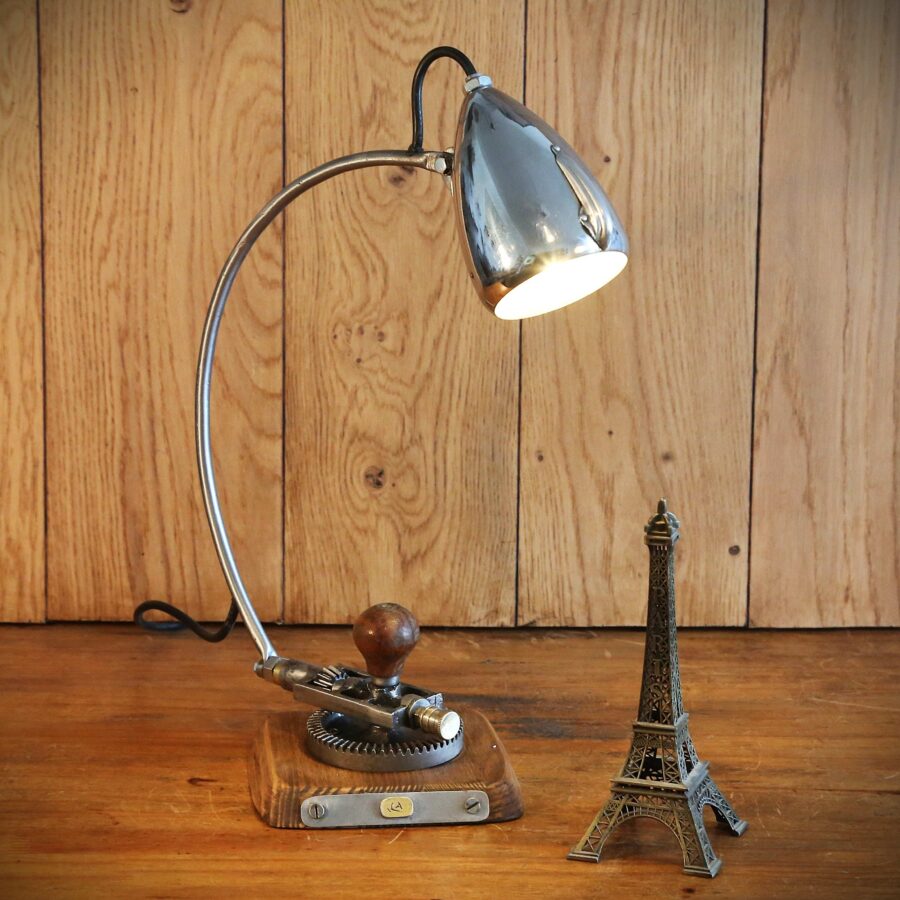 Lampe articulée à poser métal phare de vélo vintage