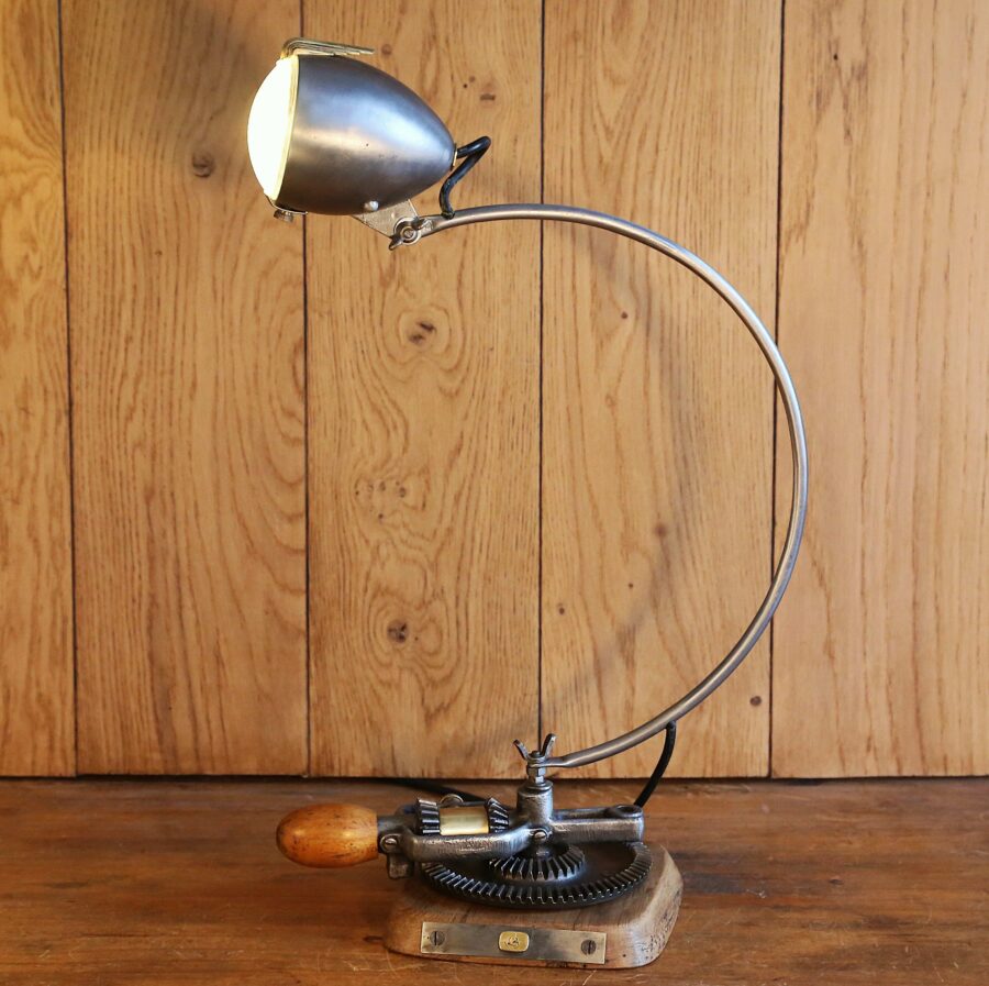 Lampe articulée à poser métal phare de vélo vintage – Image 9