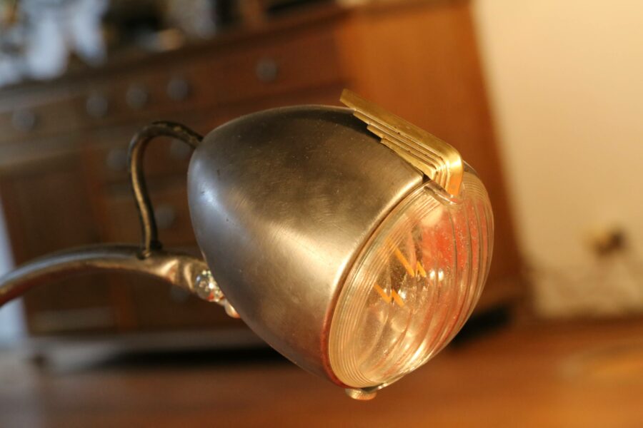 Lampe articulée à poser métal phare de vélo vintage – Image 4