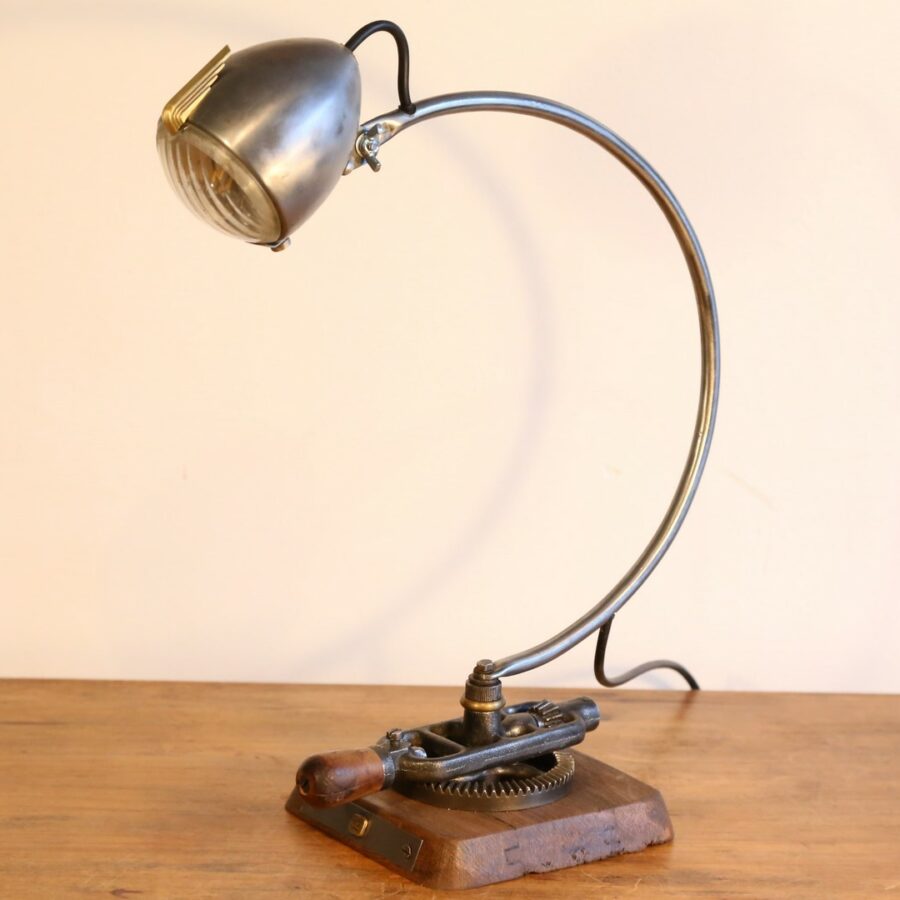 Lampe articulée à poser phare de vélo vintage
