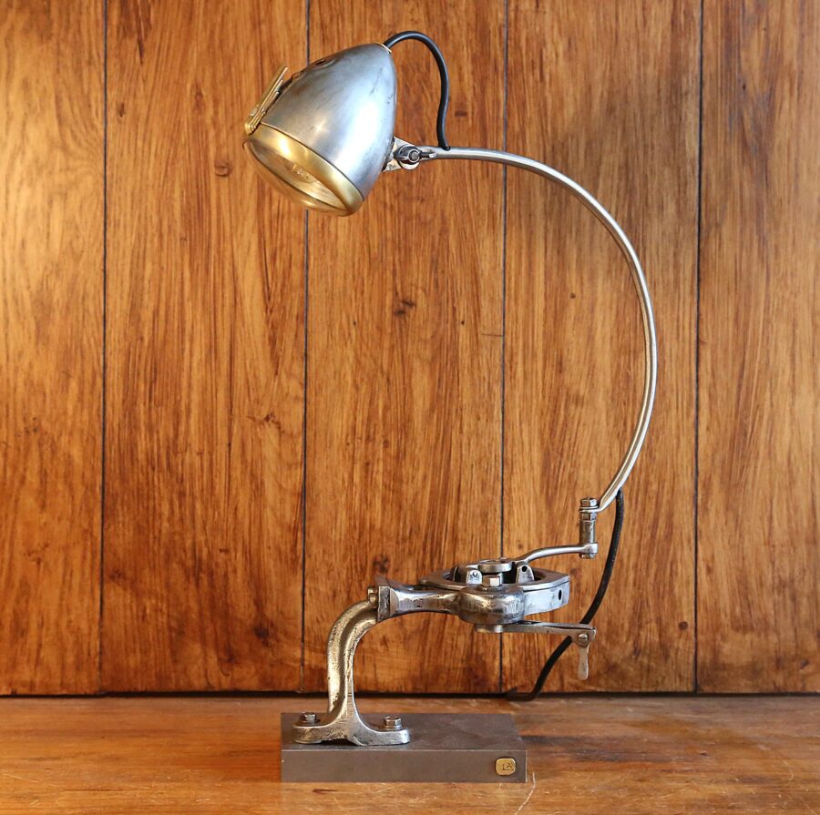 Lampe articulée phare de vélo vintage mécanismes Singer – Image 7