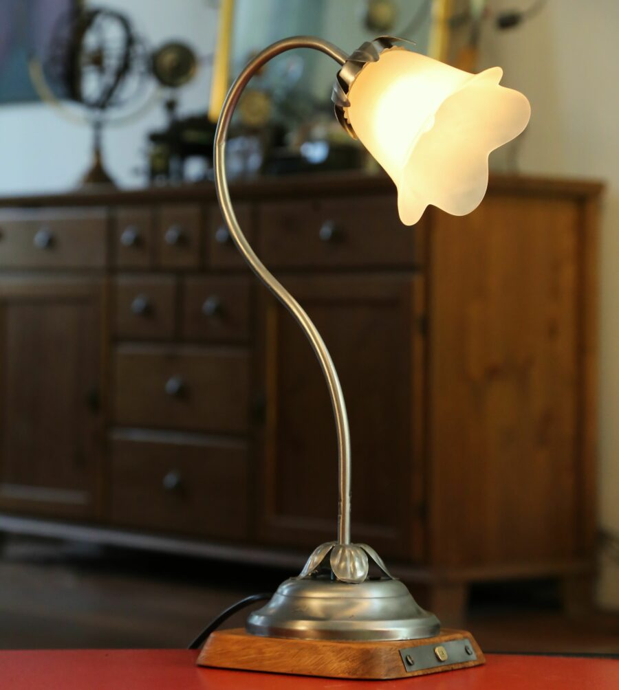 Lampe artisanale Art Déco fleur – Image 4