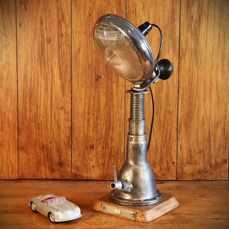 Lampe artisanale articulée phare auto rétro vintage