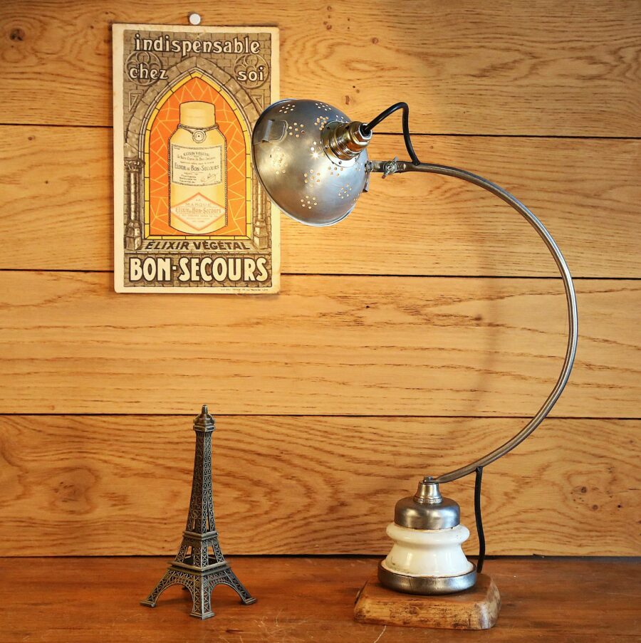 Lampe de chevet métal et porcelaine – Image 5
