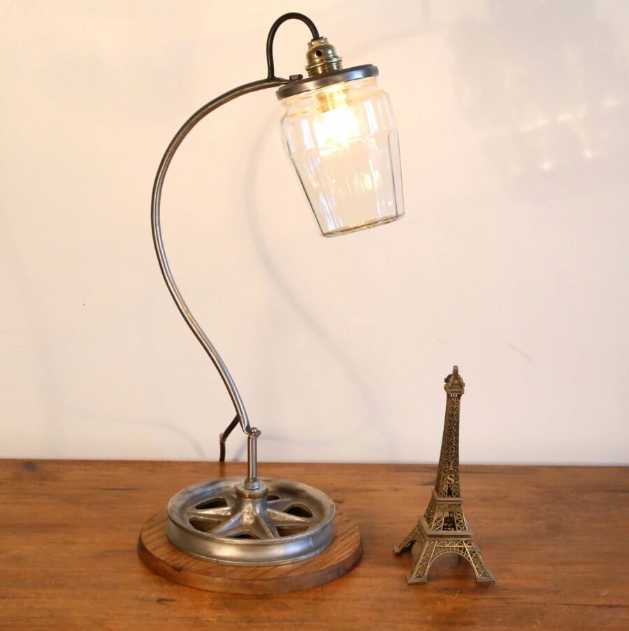 Lampe de chevet récup bocal en verre – Image 3