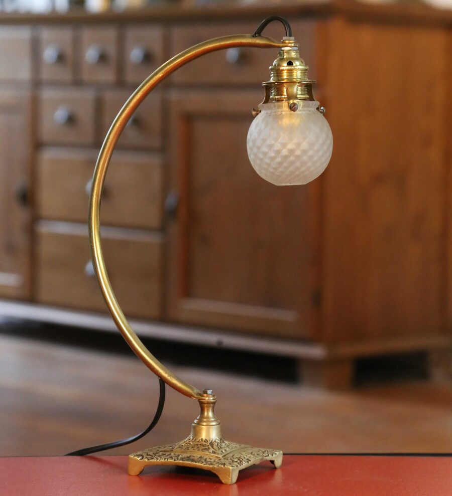 Lampe de table unique Art Déco laiton bronze doré – Image 11