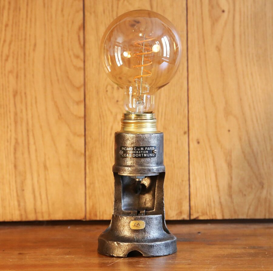 Lampe récup ancien outil d'atelier industriel – Image 7