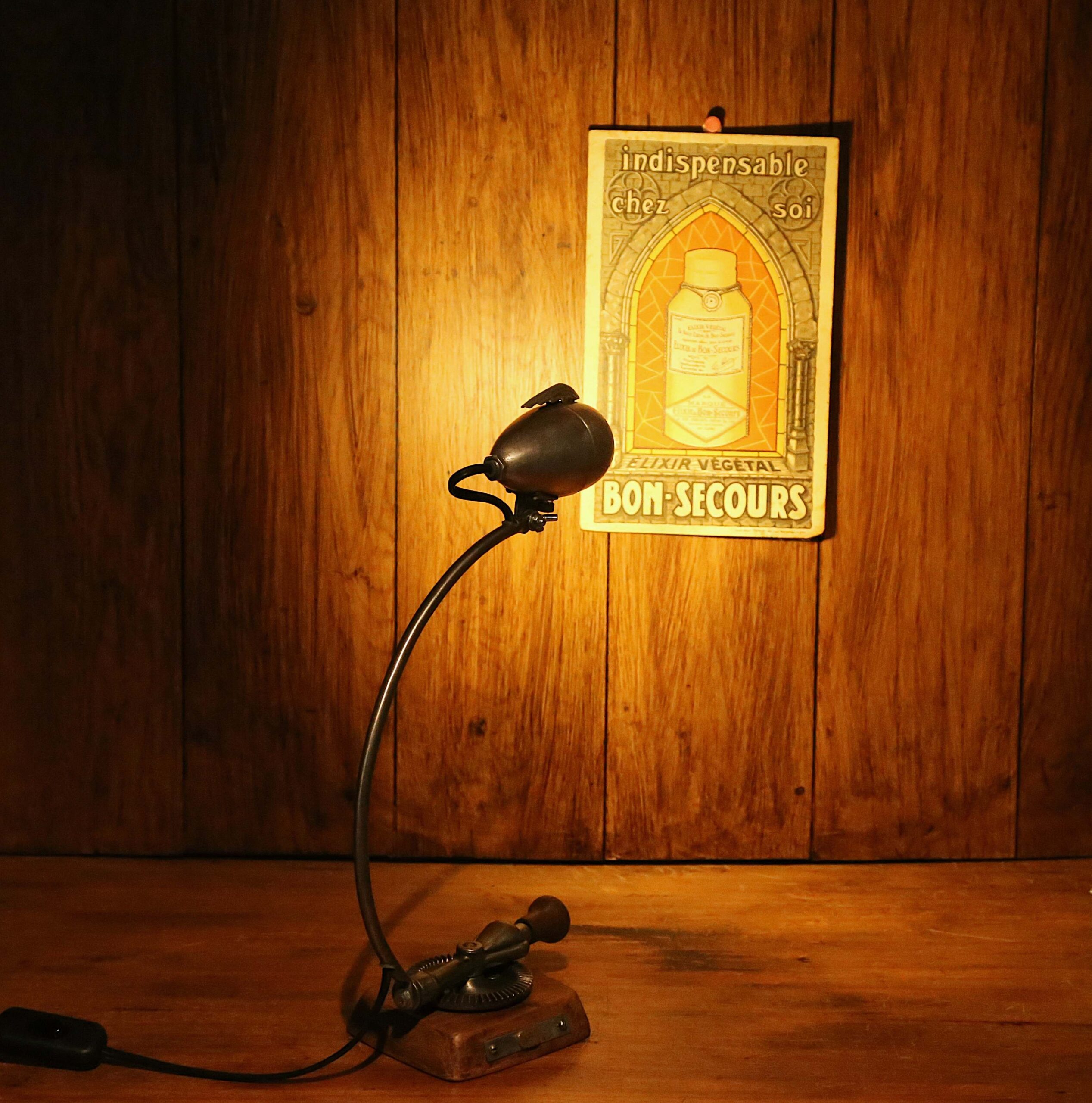 Lampe récup articulée métal phare de vélo vintage – Image 5