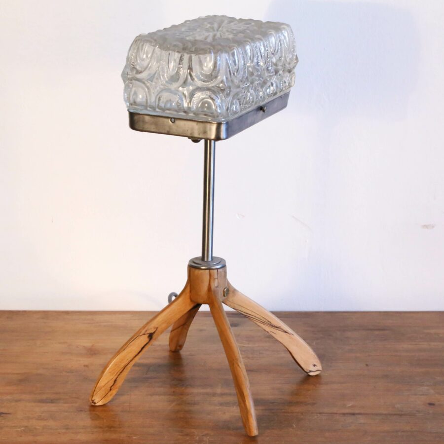 Lampe récup vintage bois et métal – Image 5
