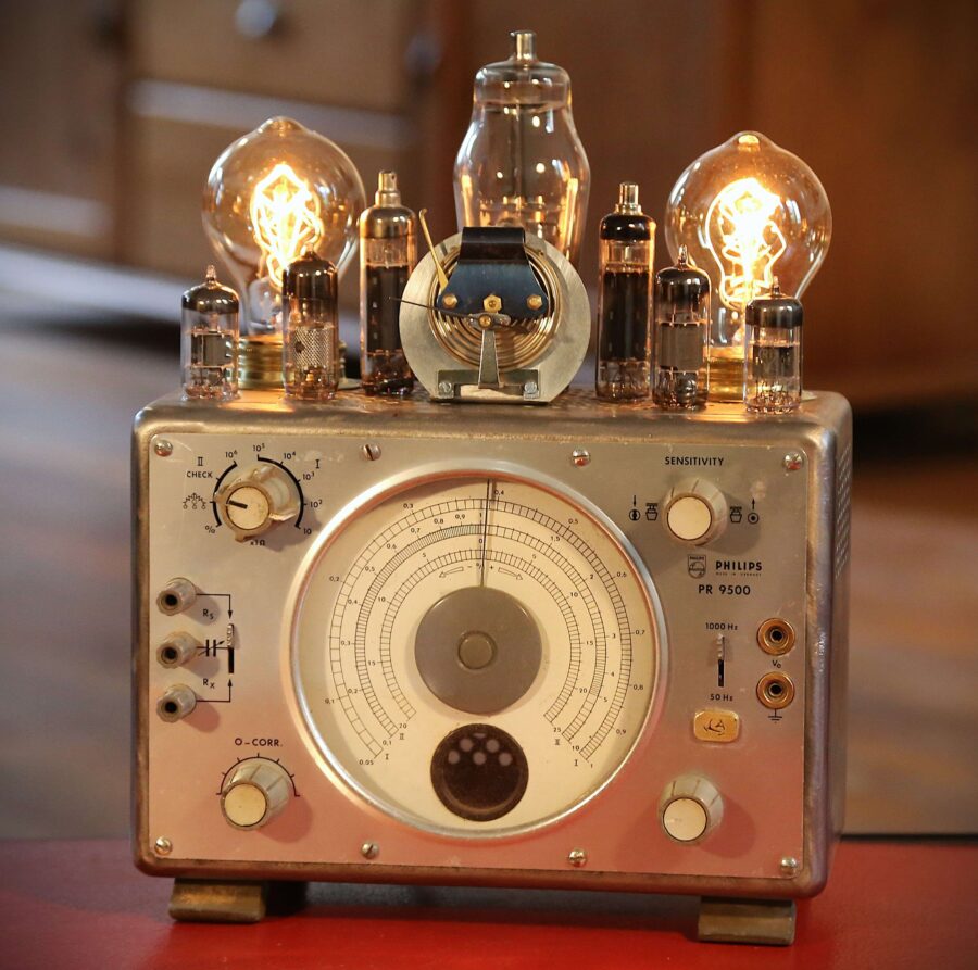 Lampe Steampunk générateur de labo Philips vintage – Image 3