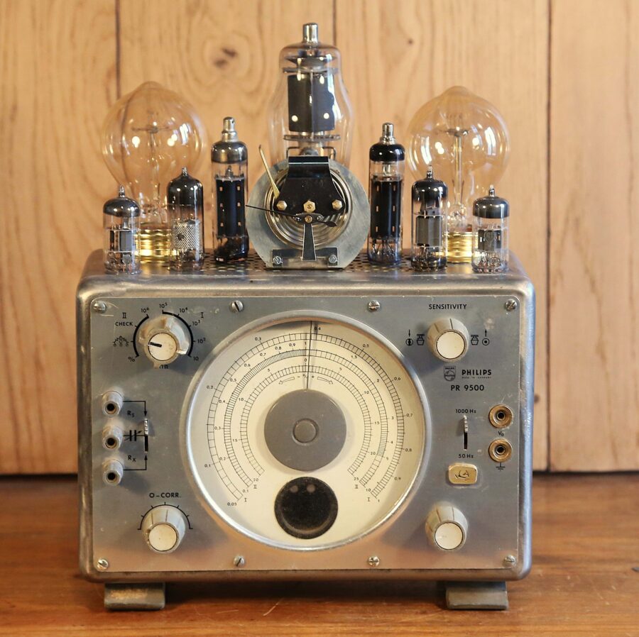 Lampe Steampunk générateur de labo Philips vintage – Image 11