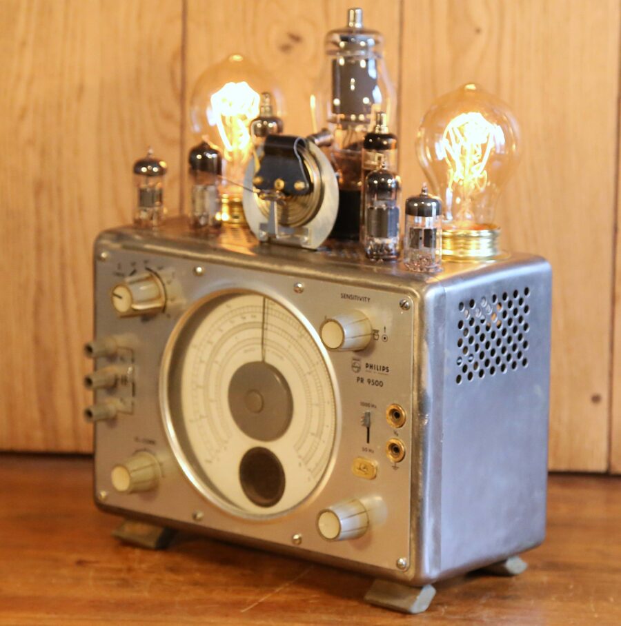 Lampe Steampunk générateur de labo Philips vintage – Image 9
