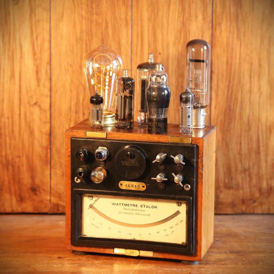 Lampe Steampunk instrument scientifique bois net bakélite