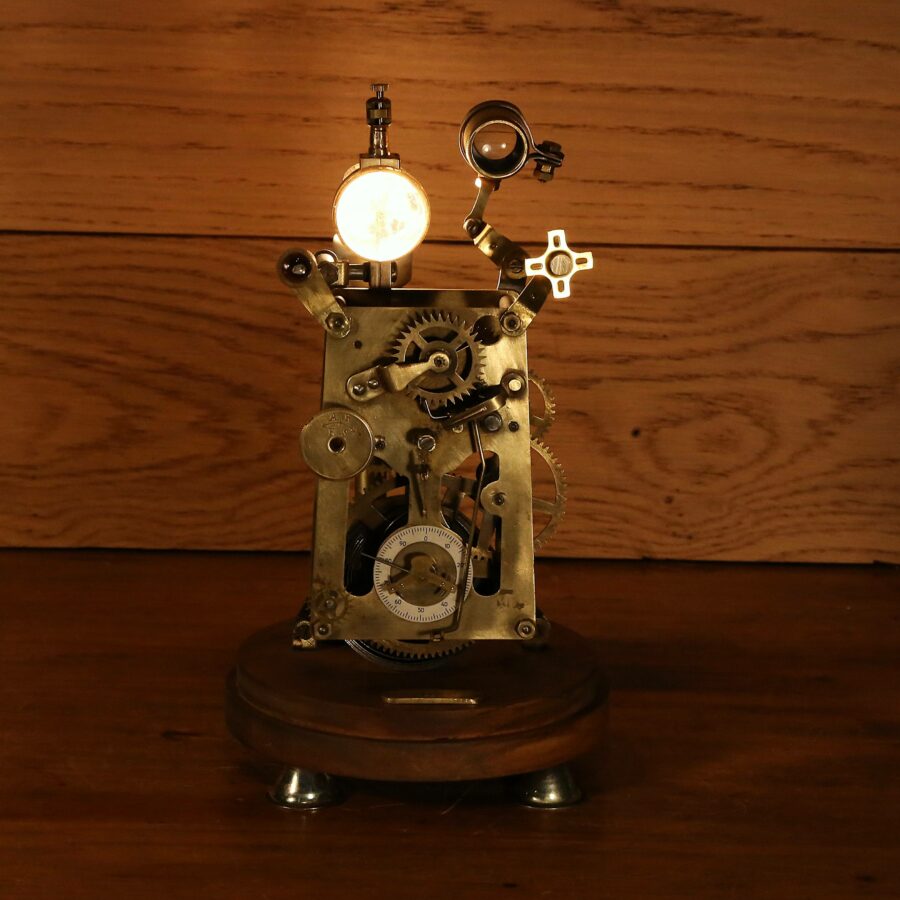 Lampe Steampunk mécanismes d'horlogerie sous globe – Image 12