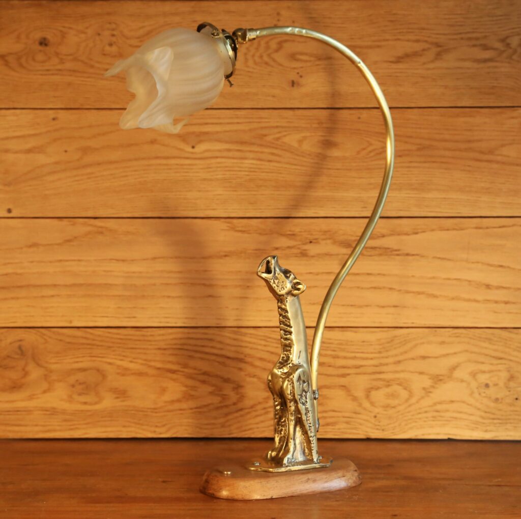Lampe Art Nouveau Vintage Verte - 2 Ampoules E14, Abat-jour Fleur Blanc - Fer