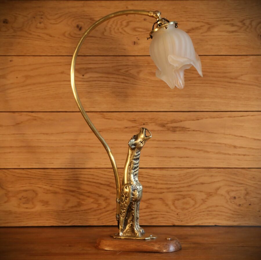 Lampe style Art Nouveau statue bronze