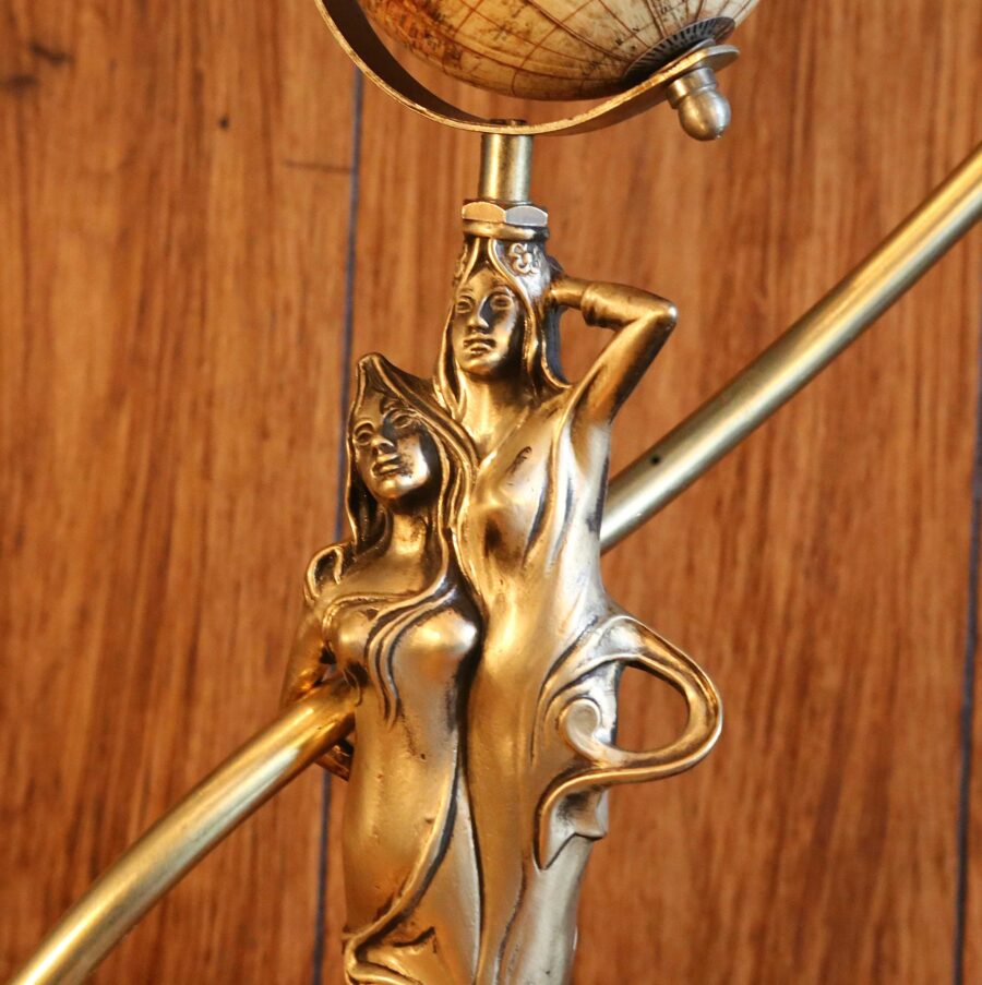 Lampe style Art Nouveau statue en bronze – Image 3