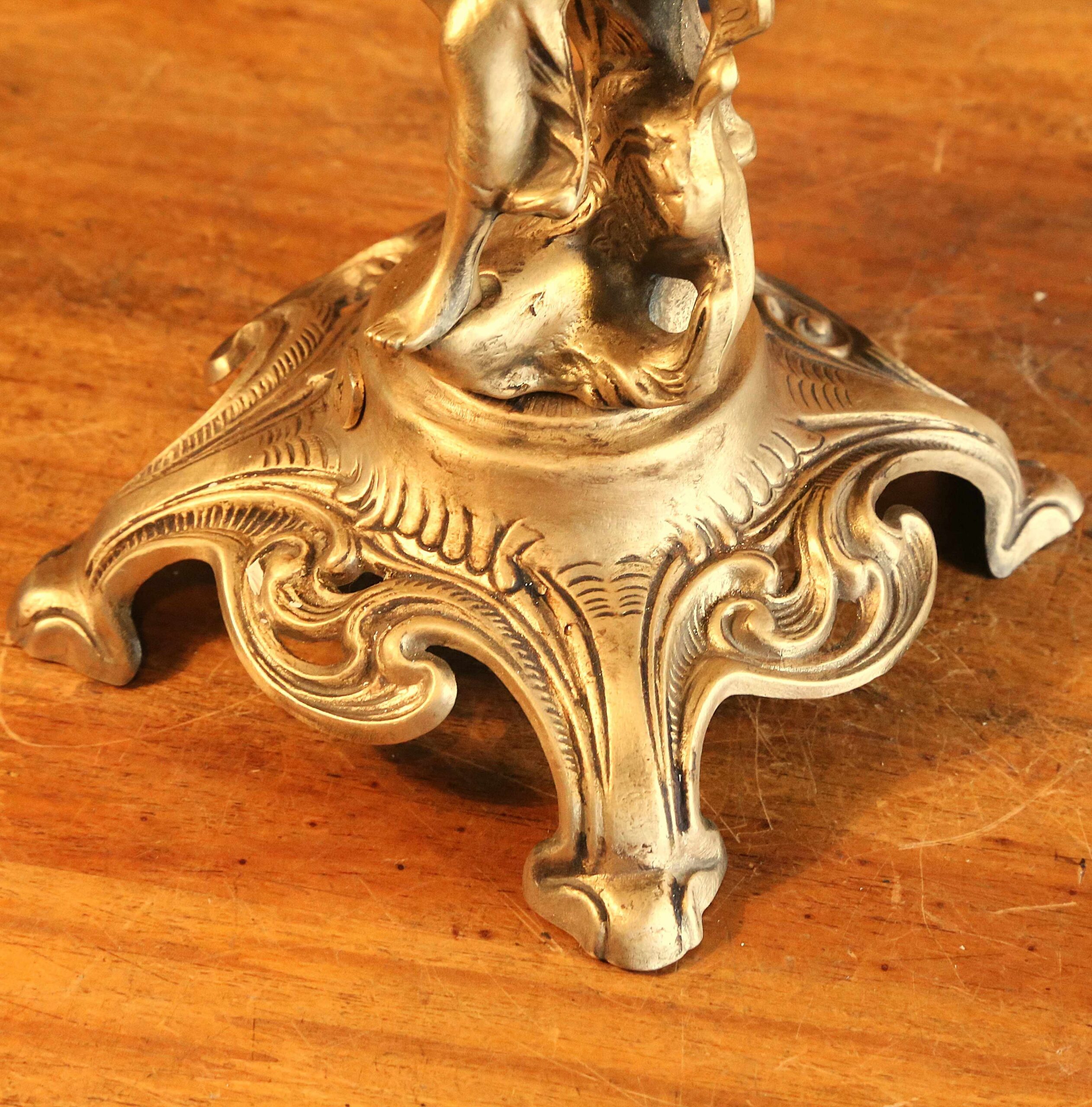 Lampe style Art Nouveau statue en bronze – Image 5