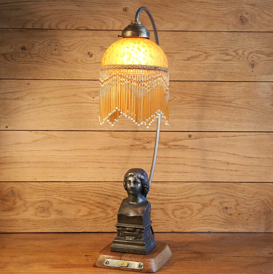 Lampe style Art Nouveau statue métal – Image 7
