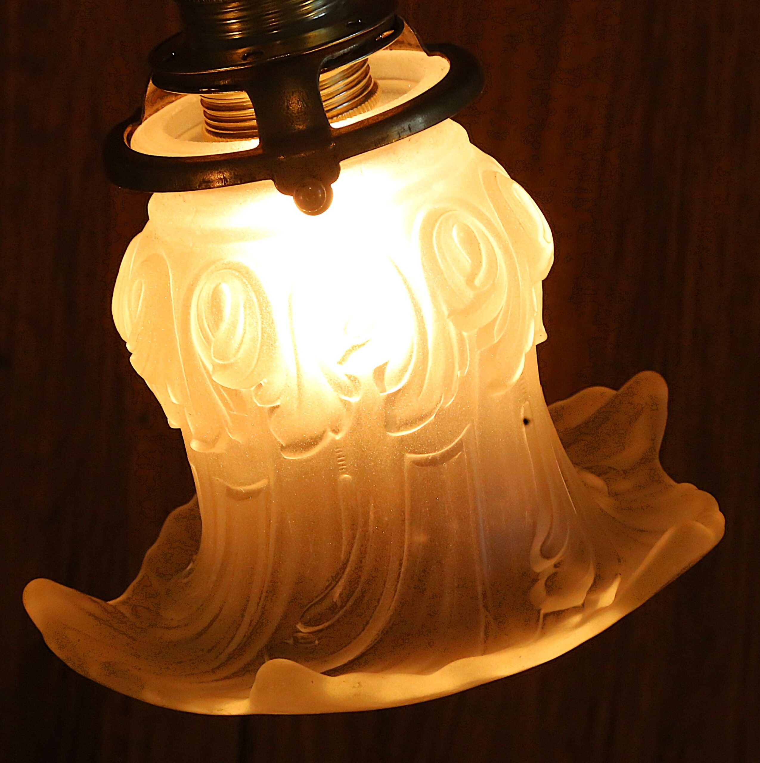 Lampe sur pied Art Déco laiton tulipe fleur – Image 6